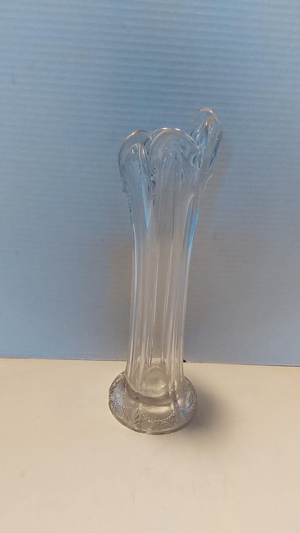 Vintage Clear Glass Swung Vase
