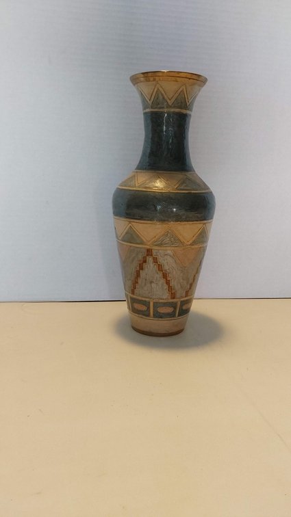 Painted Brass Vase(India)