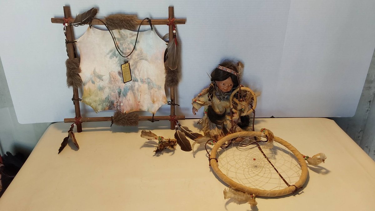 Native American Art; Dream Catcher(Some Damage) & Doll