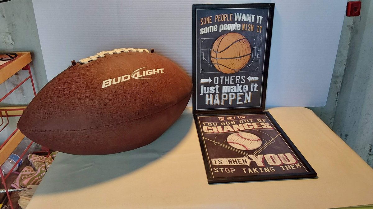 Large Football; 2 Composite Signs