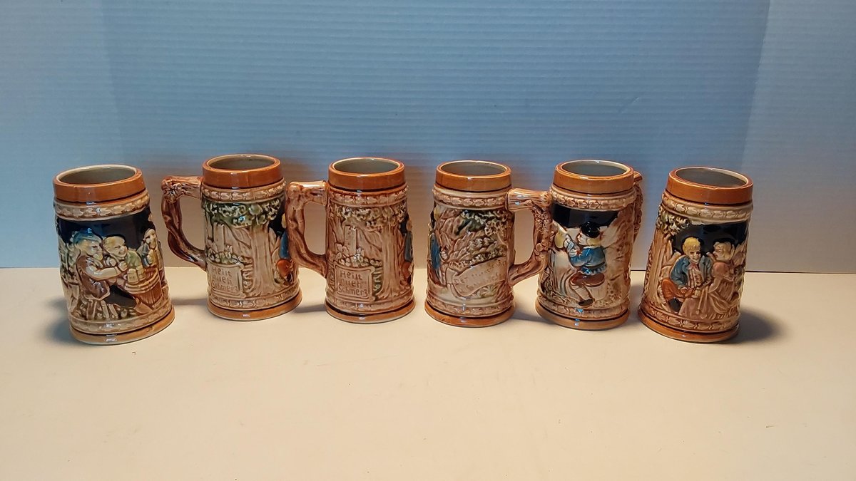 (6)Vintage German Style Beer Steins