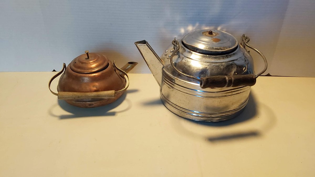 (2) Copper Tea Pots