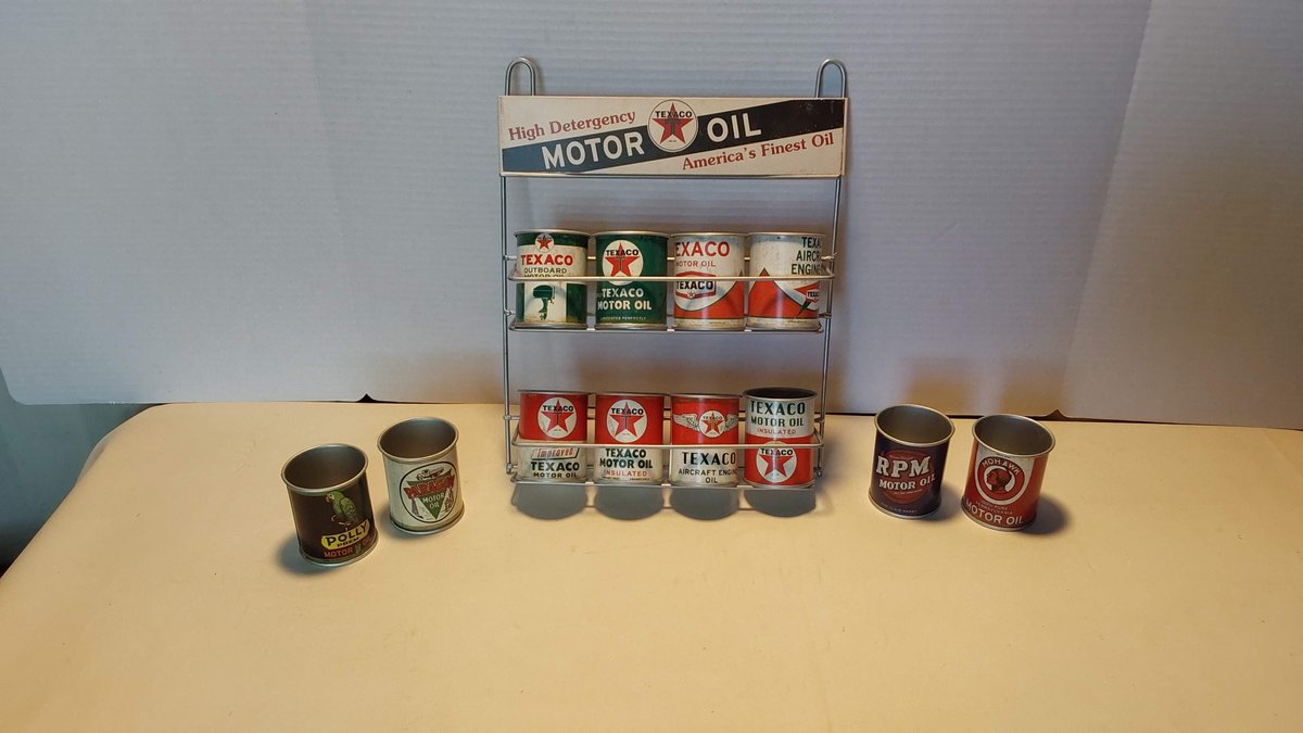 Miniature Texaco Oil Can Display (Reproduction)