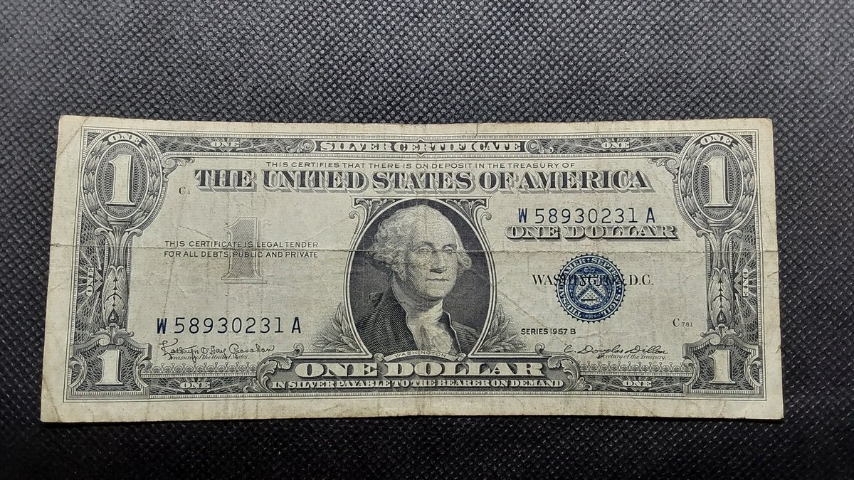 1957 B One Dollar Silver Certificate (Blue Seal)
