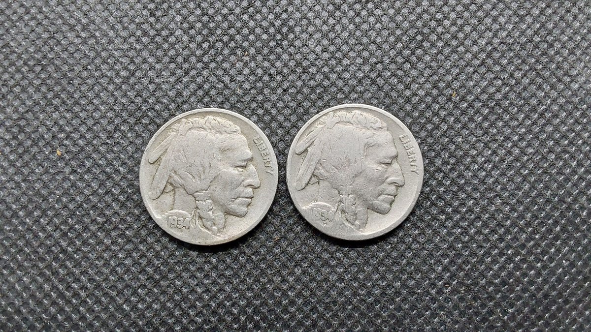 (2) 1934 Buffalo Nickels
