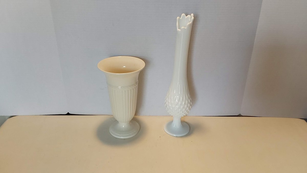 (2) Vases (1 is marked Wedgwood, England)