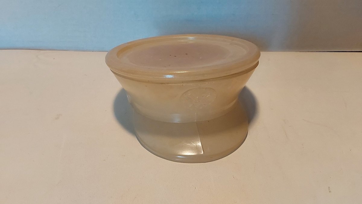 Vintage Military Service Cap Candy Dish w/Lid(Pressed Glass)