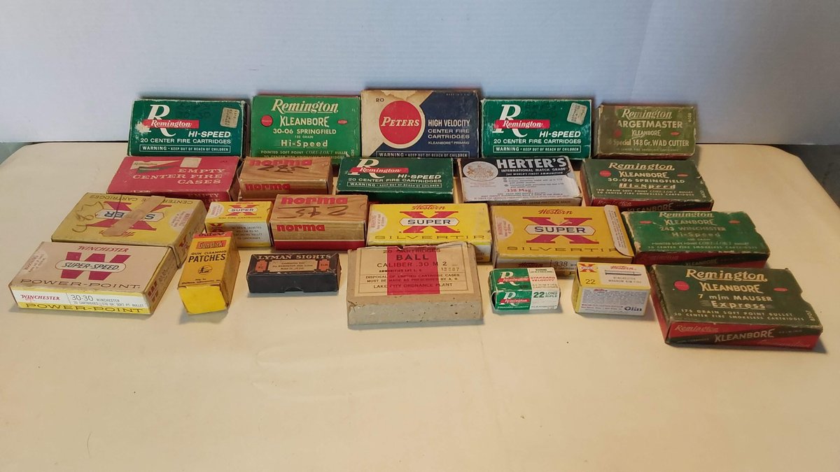 Empty Vintage Ammo Boxes