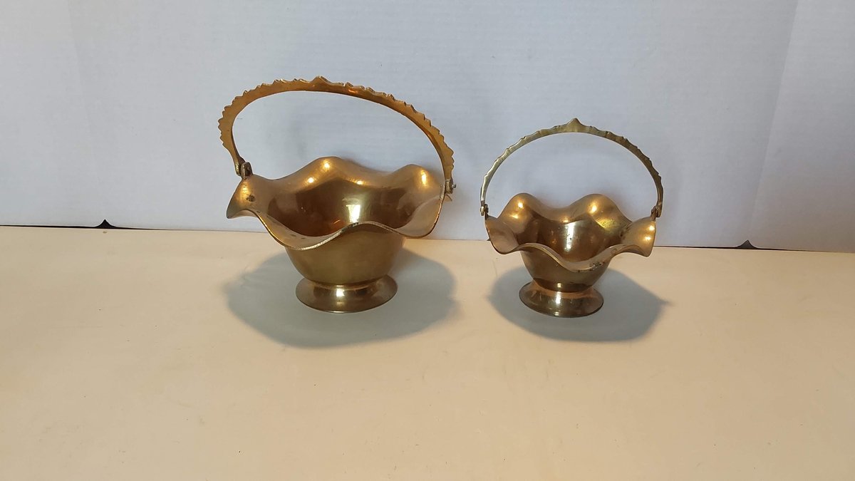 (2) Brass Baskets