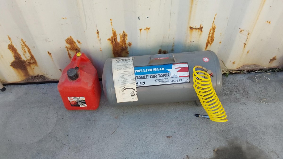 11-Gallon Portable Air Tank; 2-Gallon Gas Can