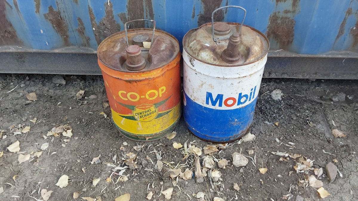 (2) Vintage Metal Oil Cans
