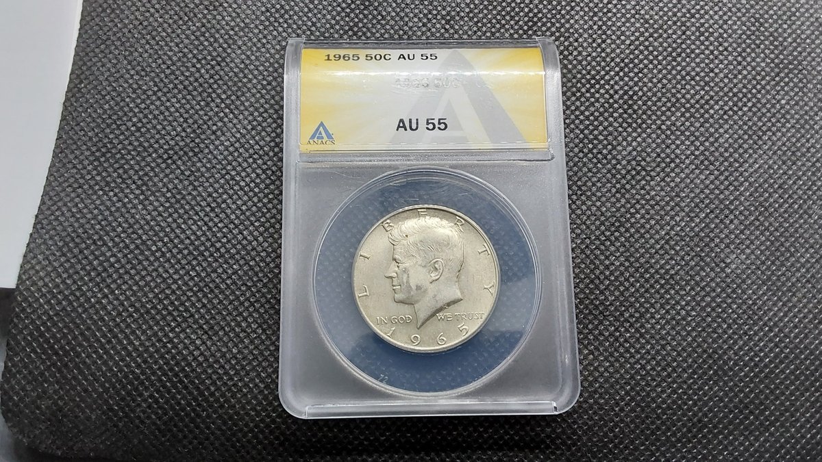 1965 AU55 Kennedy Half Dollar (40% Silver)