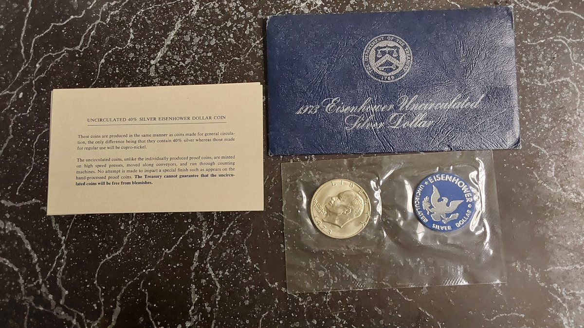 1973 Uncirculated Eisenhower Silver Dollar(40% Silver)