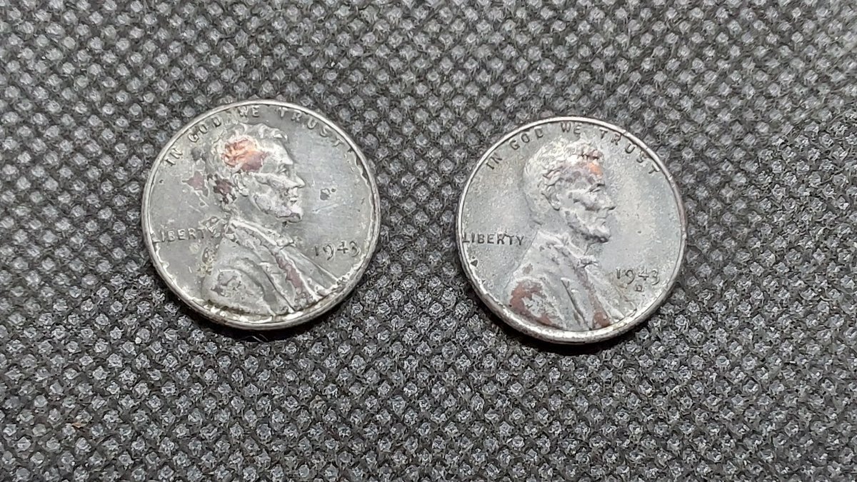 (2) 1943 Steel Cents