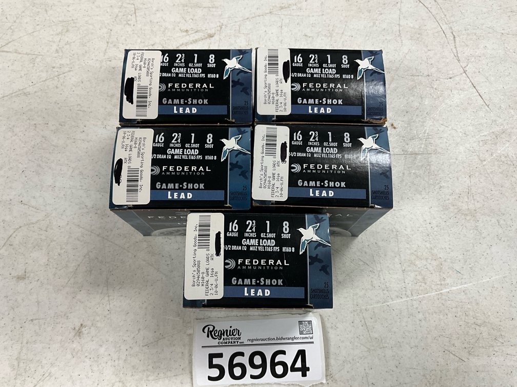 (X5) Federal 16ga 2-3/4” Game Load