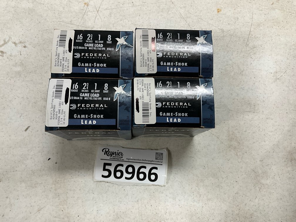 (X4) Federal 16ga 2-3/4” Game Load