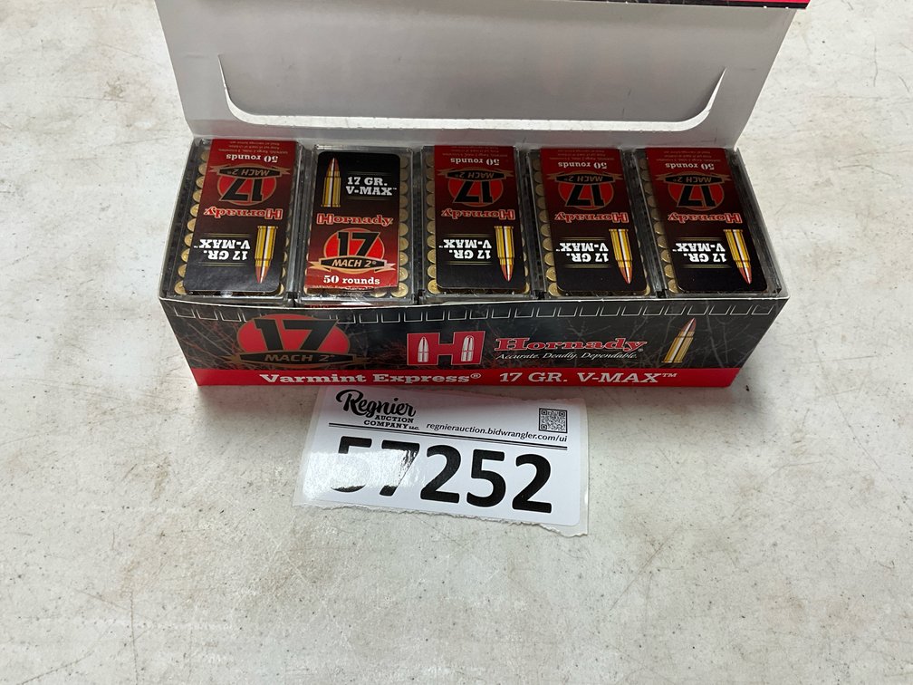 500rds Hornady 17gr V-Max