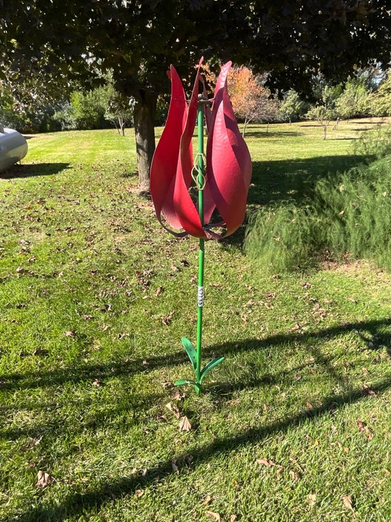 (X6) Spinning Flower Yard Decorations