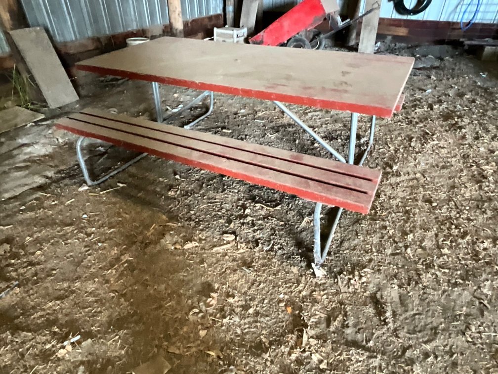 Red Picnic Table