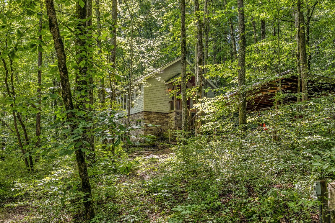 Image for Caney Fork Creek - 22 acres of Amazing Nature + Comfortable Old Log Cabin + Guest House + Shop