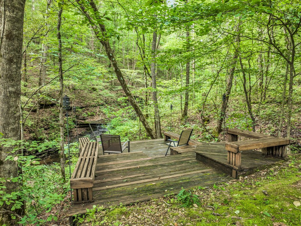 Image for Caney Fork Creek - 22 acres of Amazing Nature + Comfortable Old Log Cabin + Guest House + Shop