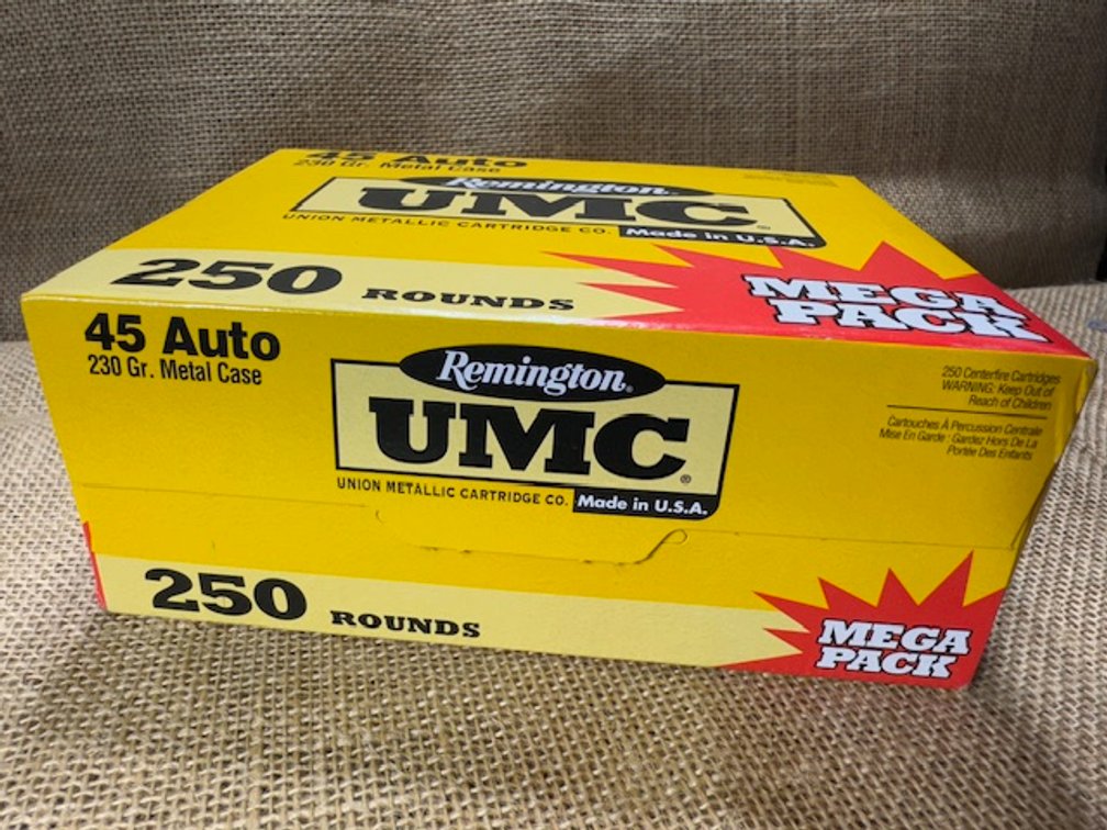 Remington UMC 45 AUTO - 250 Rounds Mega Pack