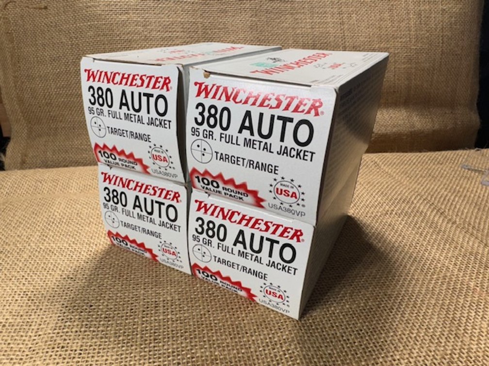 Winchester 380 AUTO - 400 Rounds (4 Boxes)