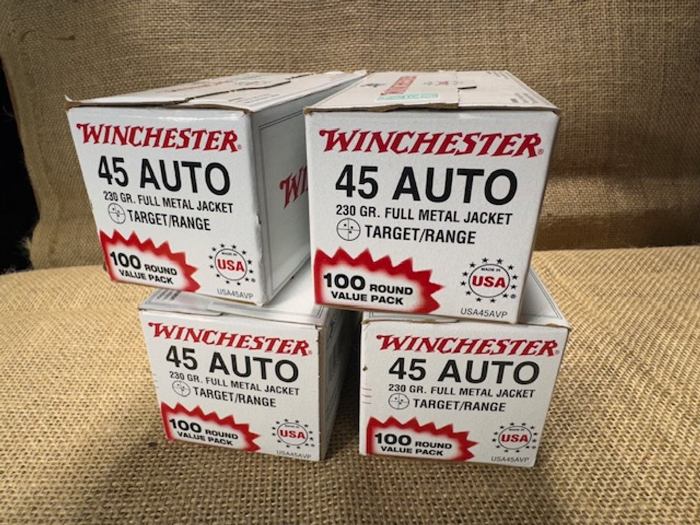 Winchester 45 AUTO 230 GR. - 100 Round Box / 4 Boxes