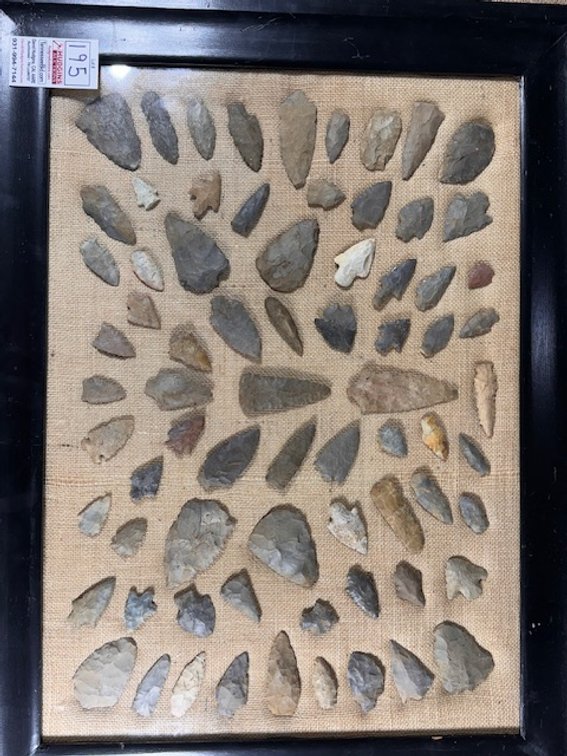 73 Artifacts - "Arrowhead Collection" in Nice Frame