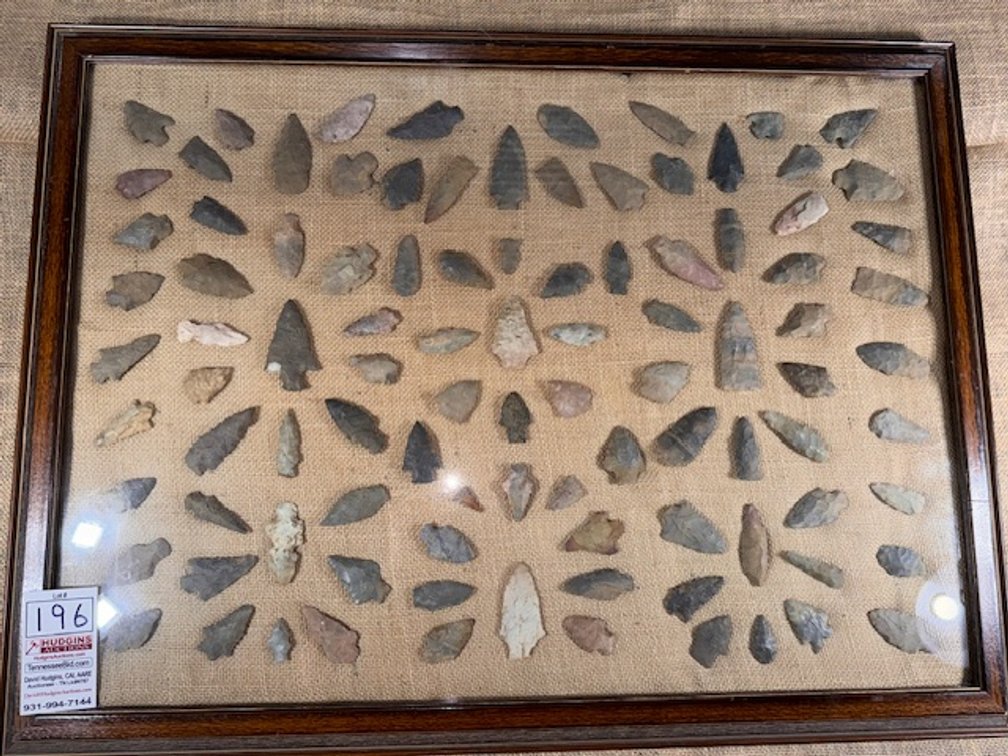 98 Points - Collection of Arrowheads displayed in presentation frame