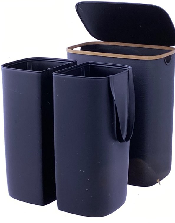 Double Laundry Hamper with Lid (S1)