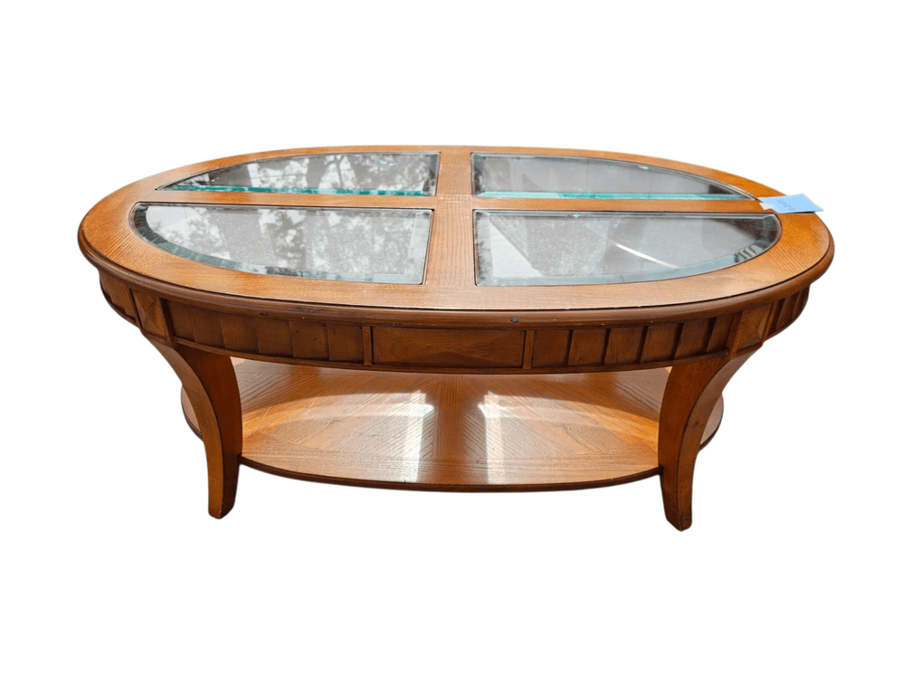 Glass-top Oval Coffee Table (Z2)