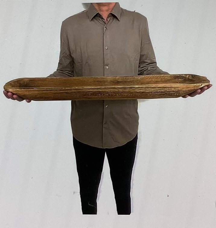 6.5”x29.75” Wooden Dough Bowl (S1)