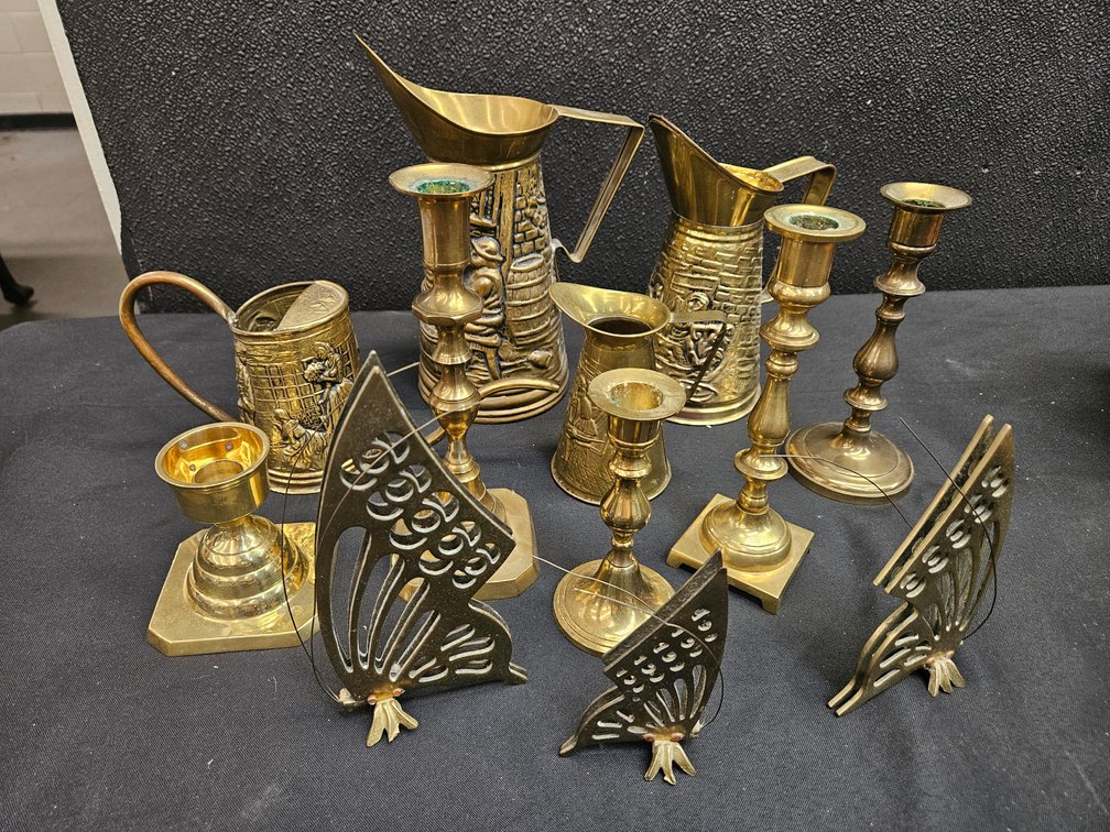 Brass Assorted Decor - Candle Sticks, Pitchers, and More (S-4)