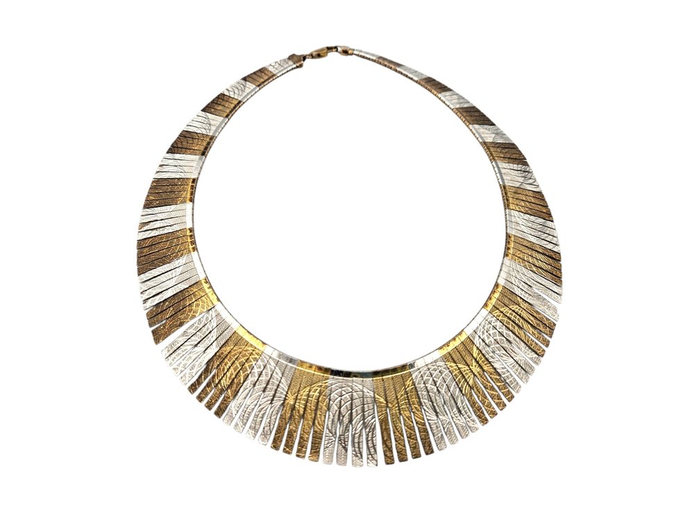 Sterling Gold-Plated Italian Statement Necklace (V)