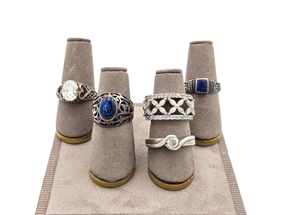 Sterling Ring Assortment- CZ, Lapis Lazuli, and Mood Ring (V)