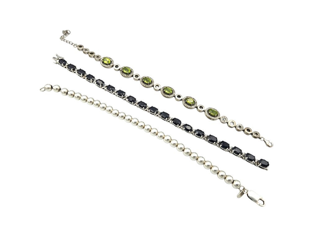 Sterling Bracelets - Peridot/CZ, Italian, and Other Tennis Bracelet (V)