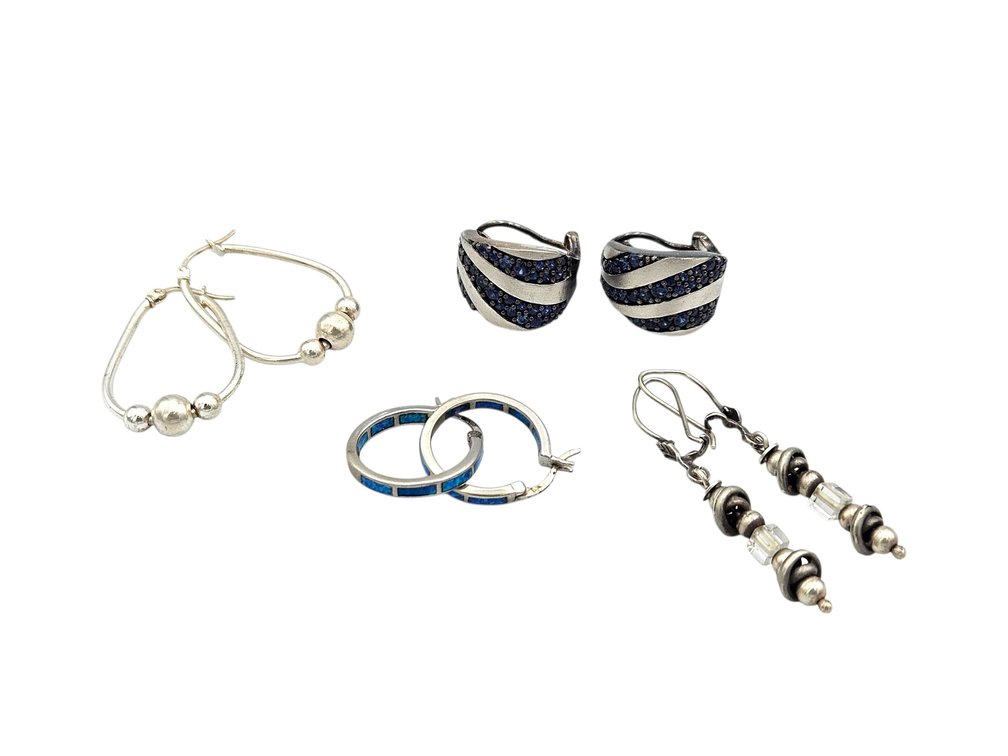 Sterling Earrings Lot (V)