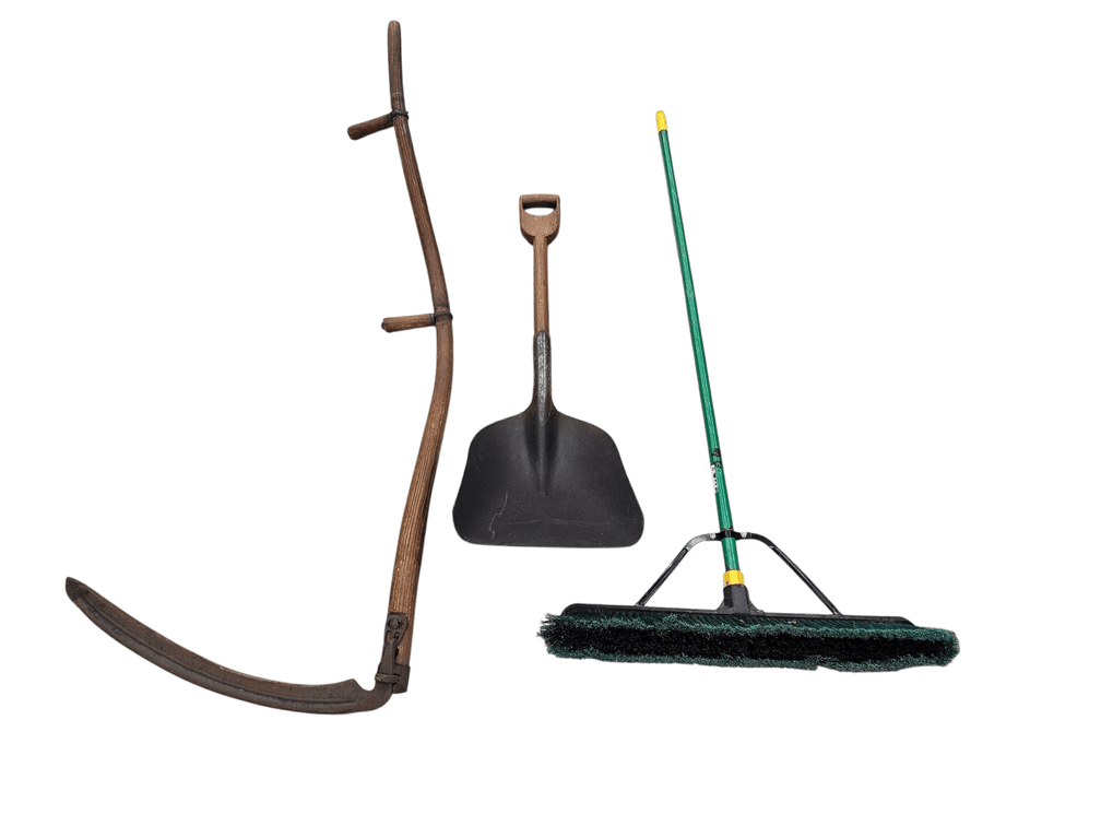Vintage Scythe with Shovel and Push Broom (Z2)