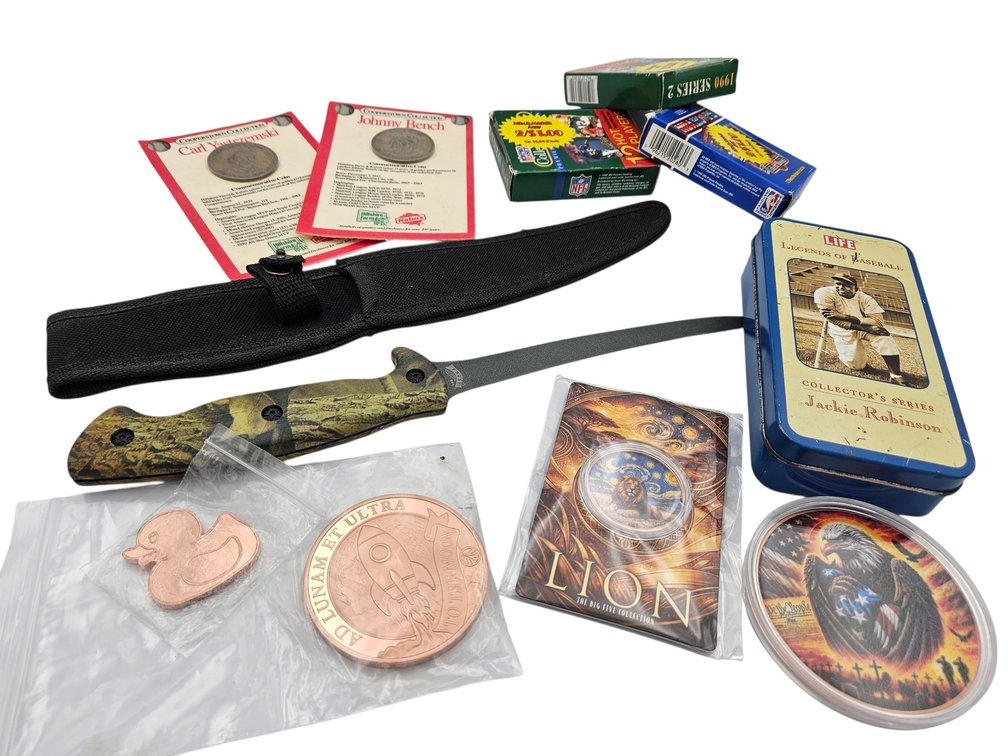 Frost Knife, Vintage NFL/NBA Cards, Medallions, and More (V)