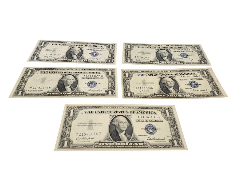 US Dollar Silver Certificate 1935 Series Bills (V)
