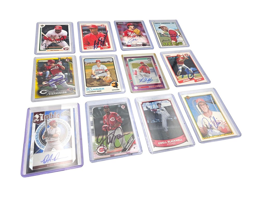 Cincinnati Reds Stars Autographed Baseball Cards - See Description (V)