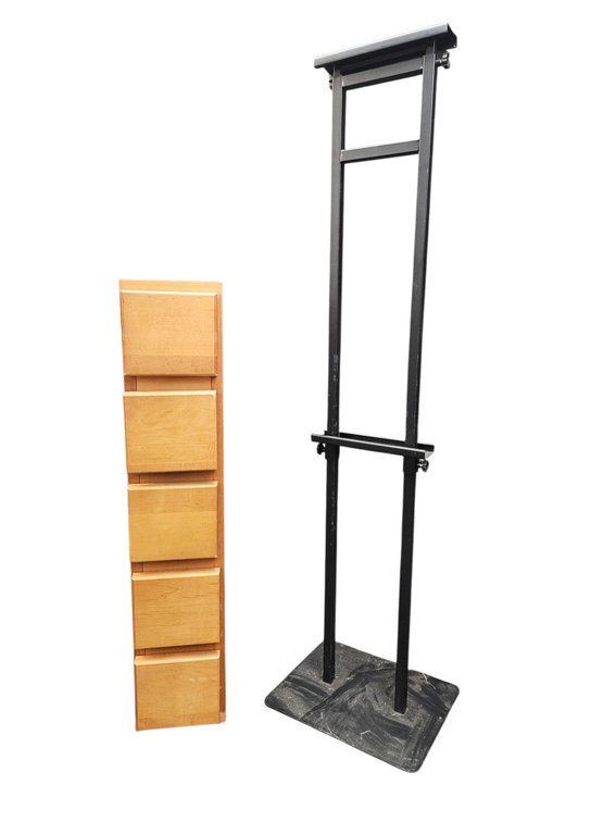 Wooden filing cabinet and an adjustable art easel (S-12)