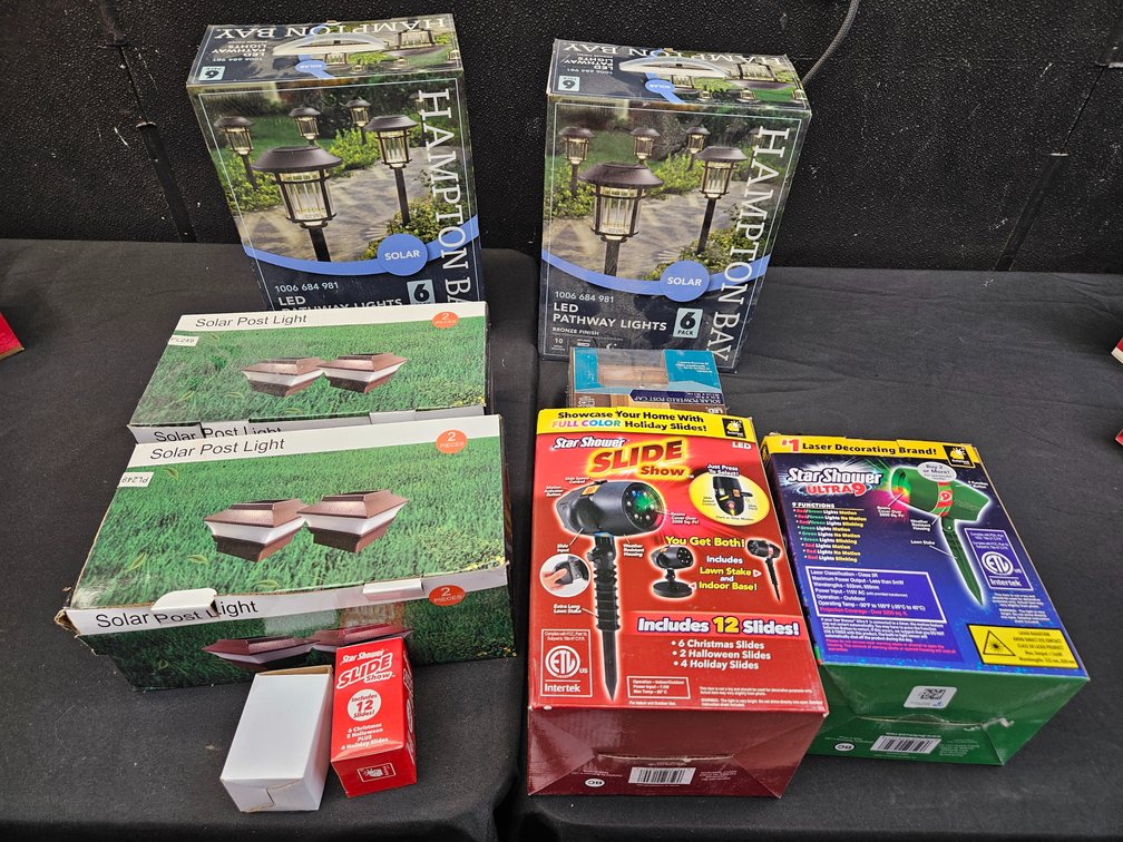Assorted Outdoor Pathway Lights, and Christmas Slide Show Lights (S-6)