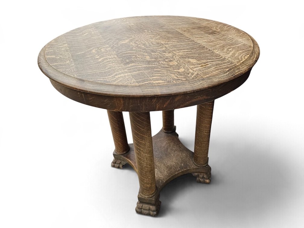 Tiger Oak “Footed” Table (Z2
