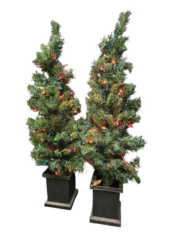 Outdoor Light-Up Faux Trees (S-13)