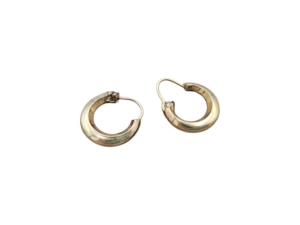 14K Yellow Gold Hoop Earrings (V)