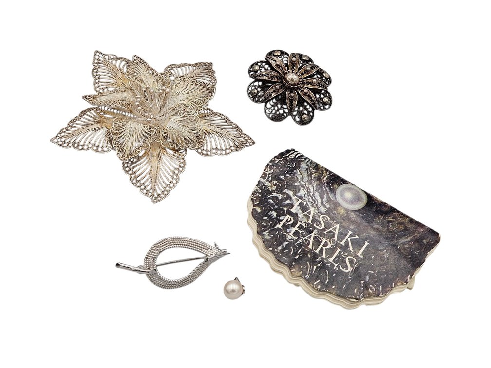 Sterling Handmade Pins - One is Damaged (V)
