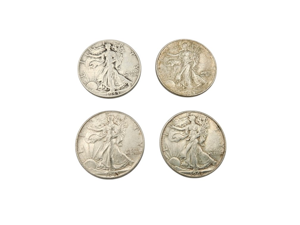 Silver Walking Liberty Half Dollar Coins 1943/1944/1947