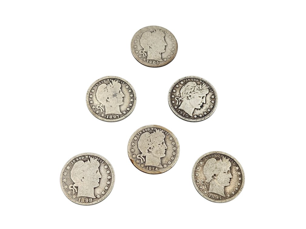 Assorted Silver Barber Head Quarters (V)